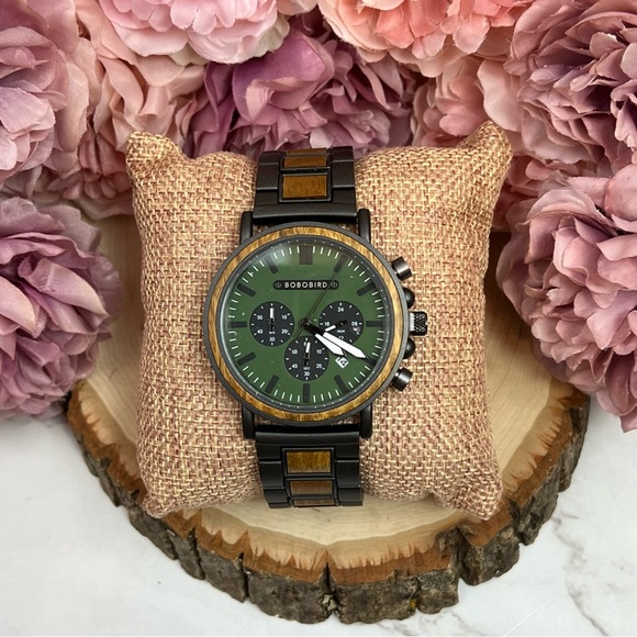 Luxury Verawood Chronograph Military Quartz Watch - Picture 7 of 16